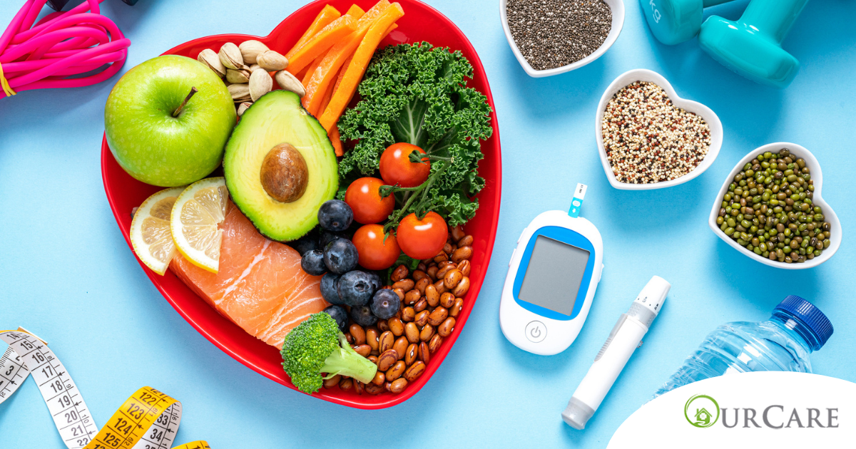 Caregiver’s managing blood sugar as part of senior home care services